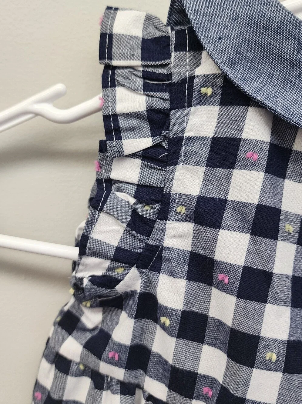 Penelope Mack 24M Gingham Bubble Romper + Matching Sun Hat